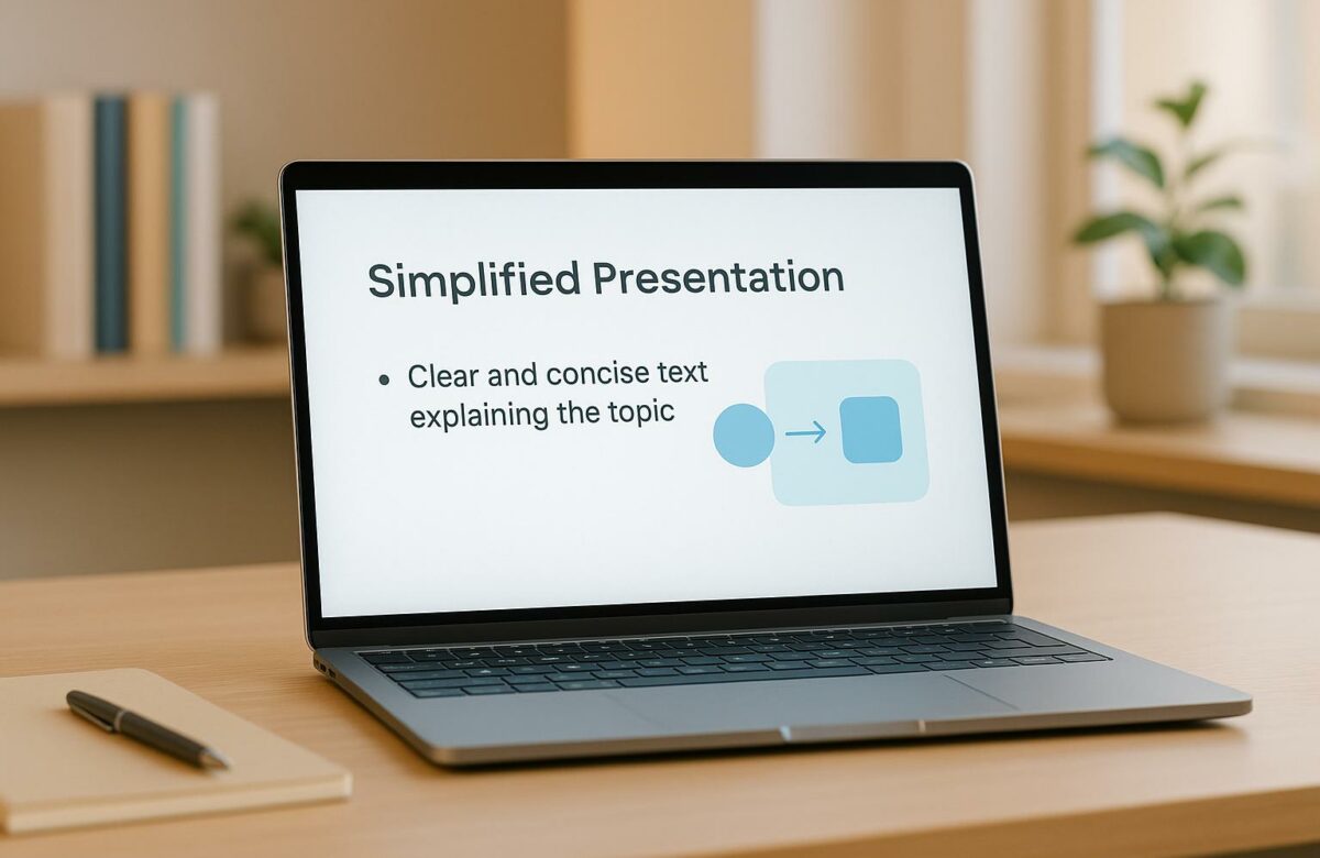 One-Click Text Simplifier for Explaining Complex Topics in Presentations