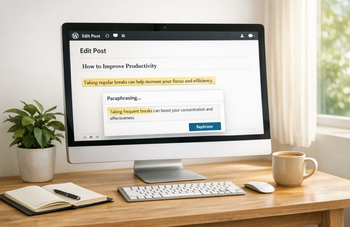 How To Paraphrase Text In WordPress Editor