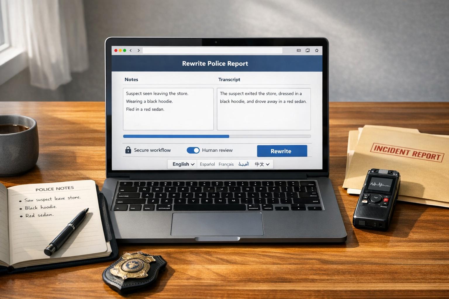 Best AI Tool For Rewriting Police Reports